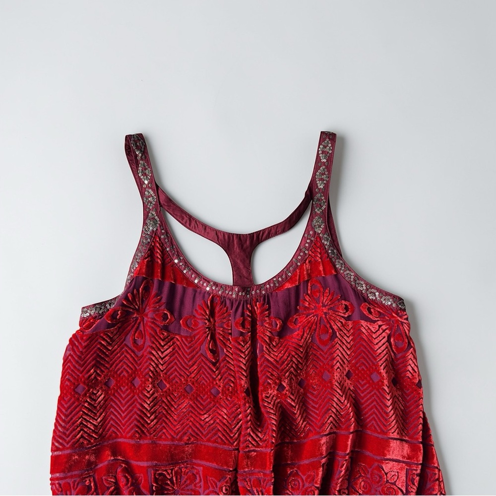 Free People Embroidered Silk-Blend Racerback Dress – Size 6 - Picture 9 of 16